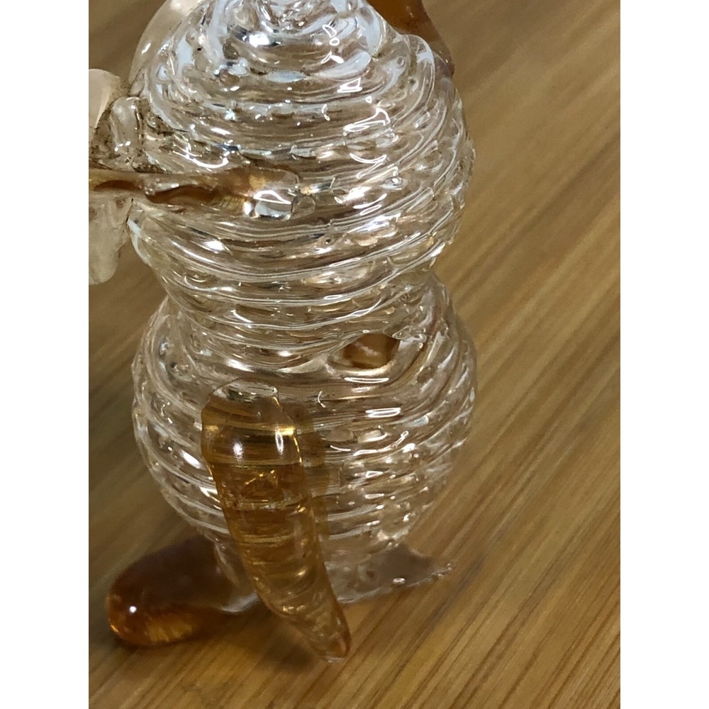 Vintage Hand Blown Art Glass Owl Figurine 2.5" Coil Glasswork - Picture 5 of 8